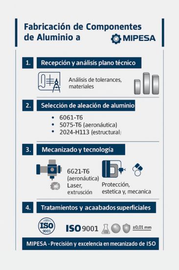 Proceso de fabricación de componentes de aluminio a medida