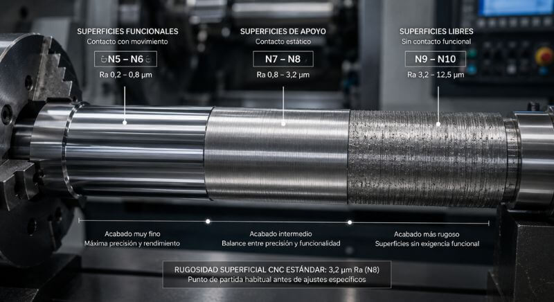 Tipos de acabados superficiales en el mecanizado CNC